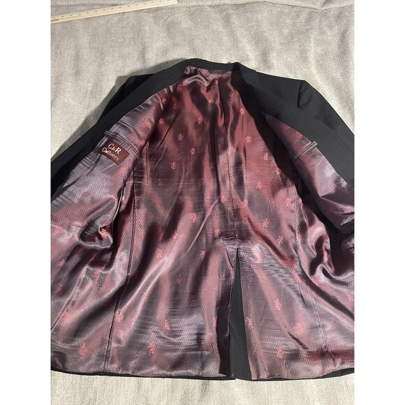 C & R Clothier Coat Blazer Men's Large Black Wool, Striped Coat - Picture 9 of 16